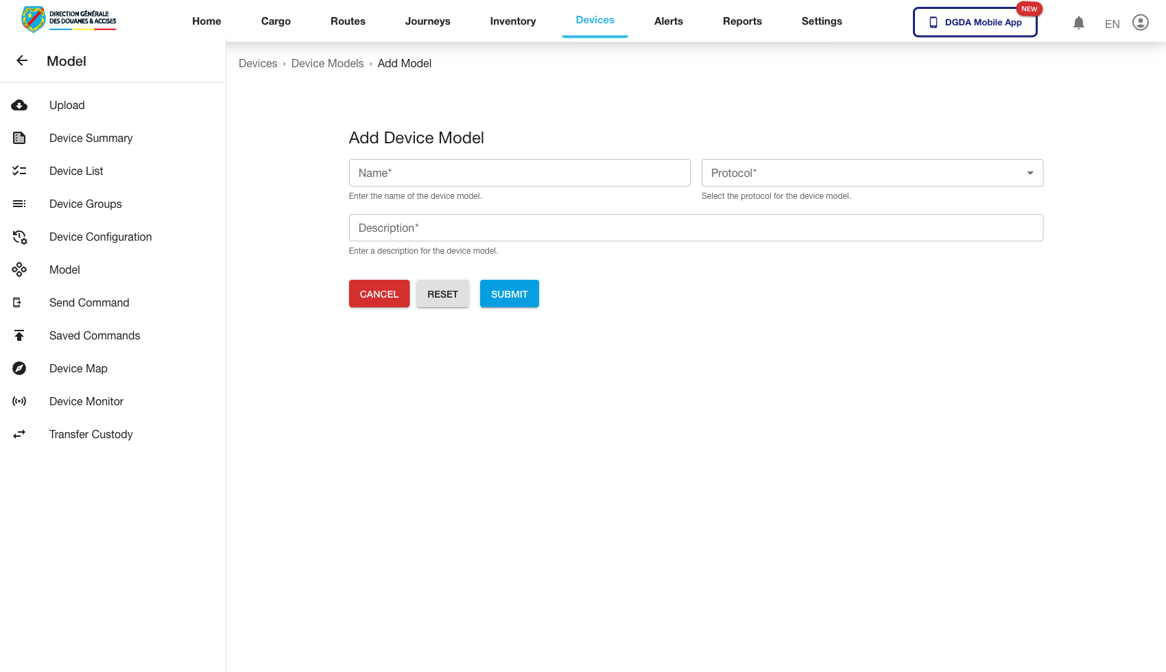 Device - Add Device Model